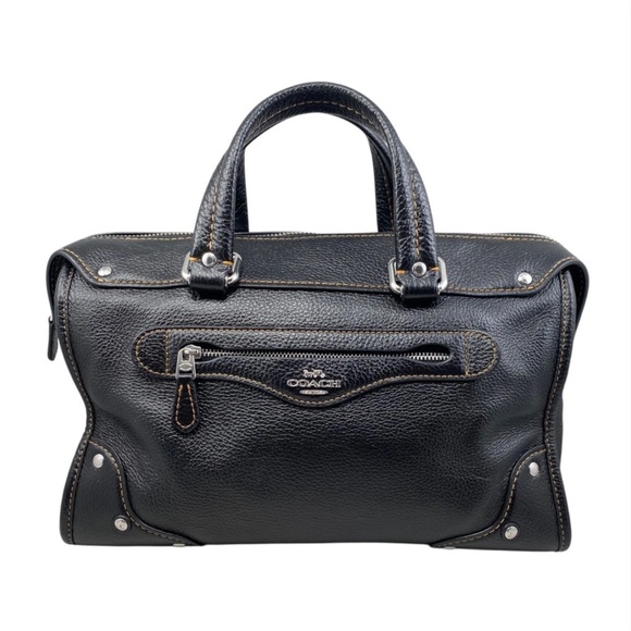 Coach Millie Satchel Handbag Black Leather Great Condition No Flaws No Smells - Picture 5 of 15